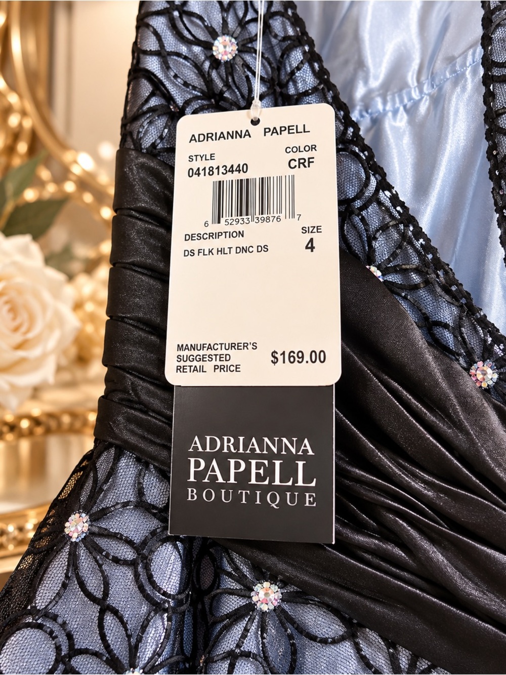 NWT Adrianna Papell Lace Halter Cocktail Dress Size 4 Holiday NYE Party - Picture 6 of 6